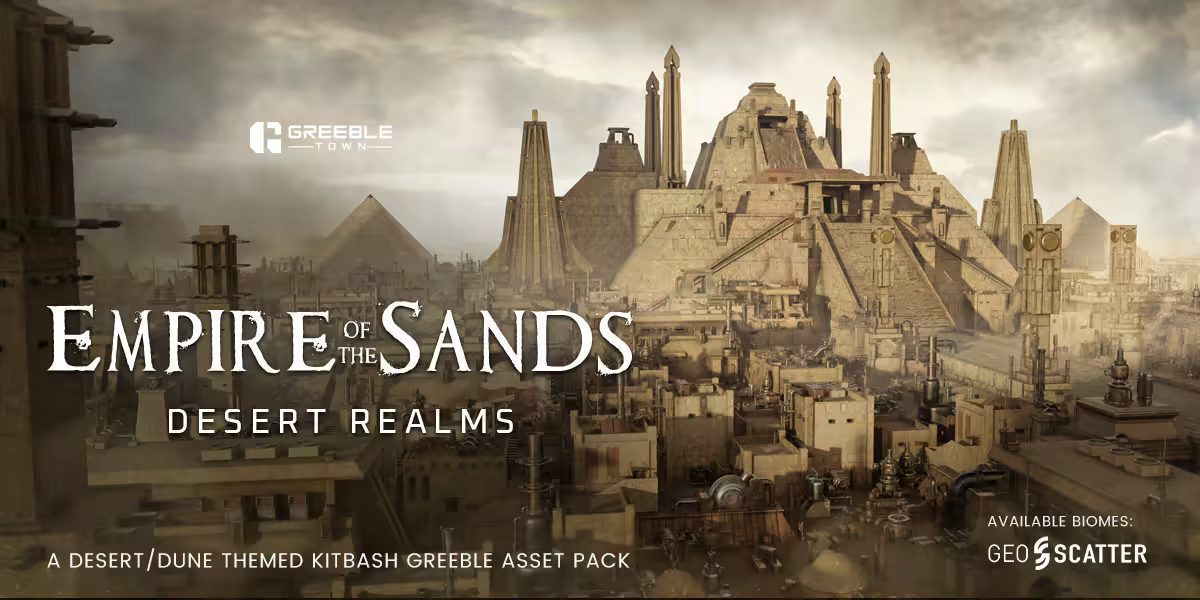 Blender Asset - Greeble Assets - Empire Of The Sands – Desert Structures Kitbash
