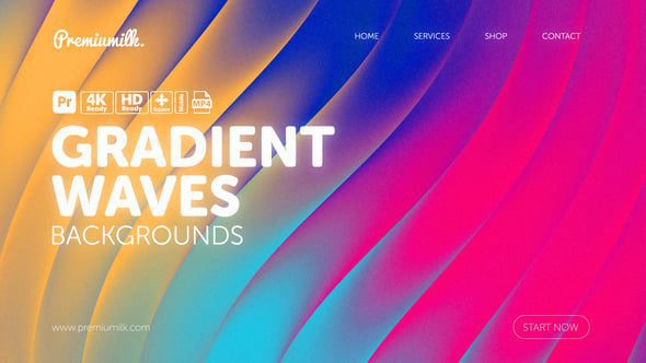 Videohive - Gradient Waves Backgrounds for Premiere Pro 59808460