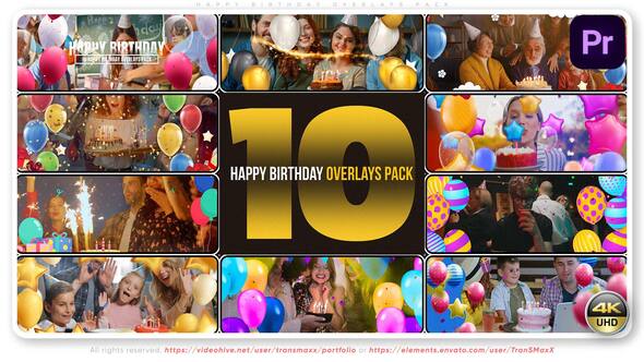 Videohive - Happy Birthday Overlays Pack 59830675
