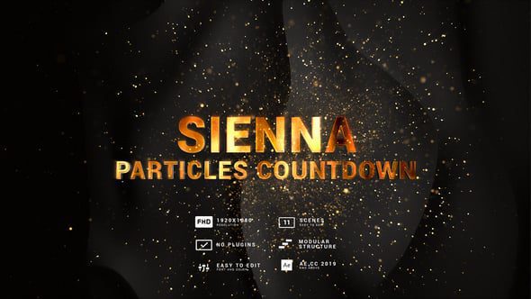Videohive - Sienna Particles Countdown 3in1 Backgrounds 59622842