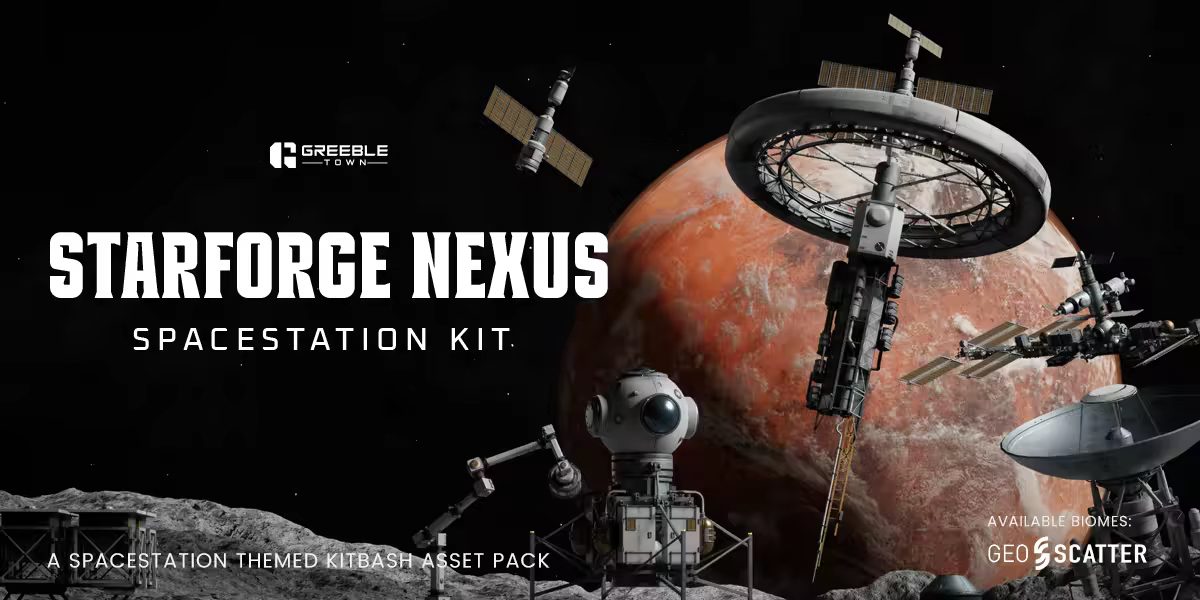 Blender Market - Starforge Nexus - Spacestation Kitbash Greeble Assets