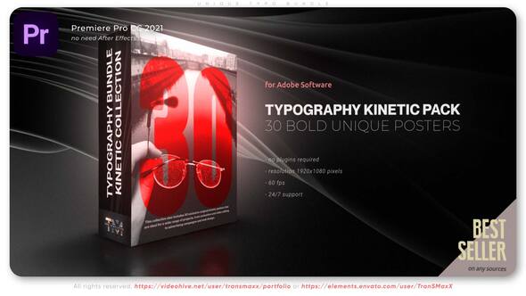 Videohive - Unique Typo Bundle - 30 Kinetic Titles for Adobe Premiere Pro - 59830746