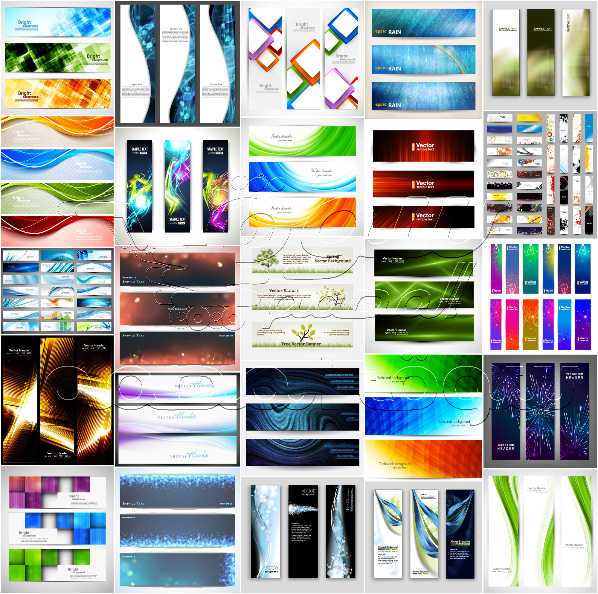 مجموعة لافتات (بانرات) رقم 9، 25 ملف بصيغة EPS.