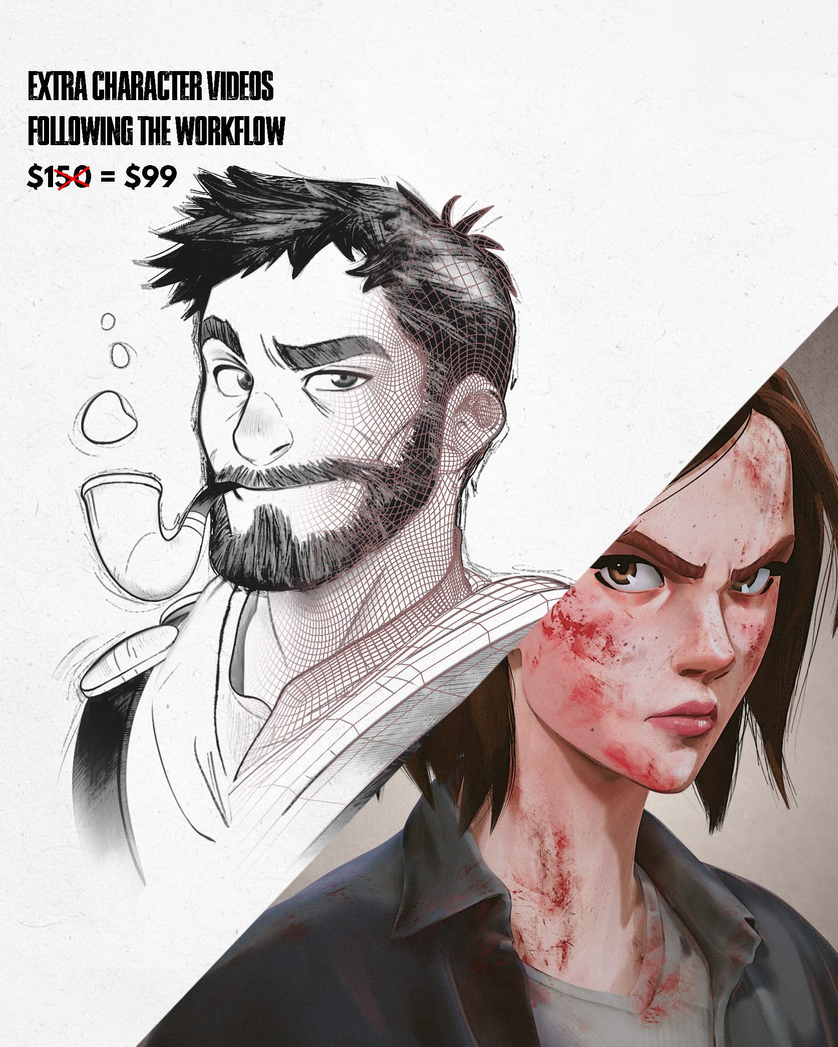 Hand-Painted Character with 2D look Maya