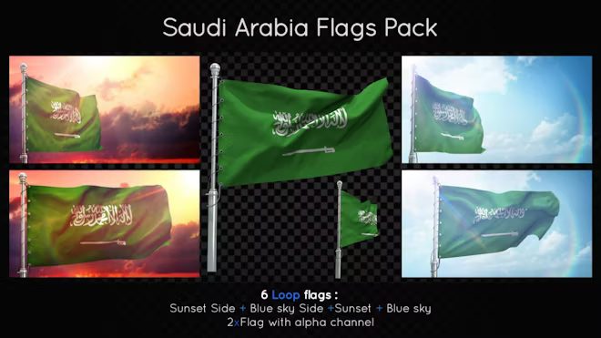 مجموعة أعلام المملكة العربية السعودية 2025