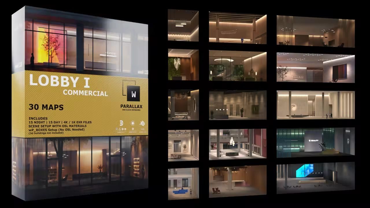 wParallax Lobby 1 // One-Click-Interiors for Archviz