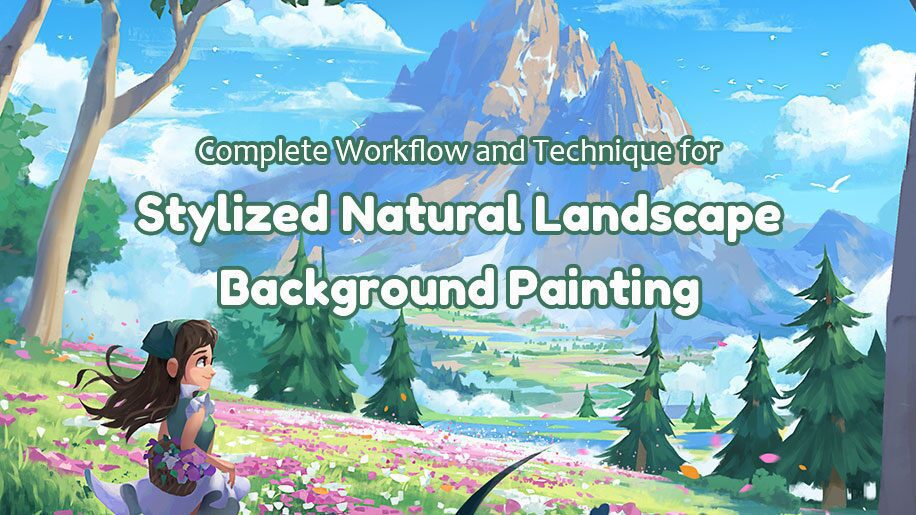 Wingfox - Stylized Natural Landscape Background Painting 22 Wingfox - Stylized Natural Landscape Background Painting
