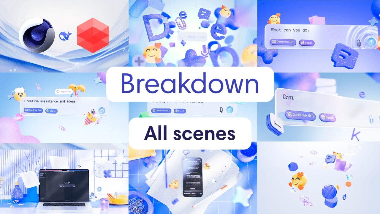 gumroad - Full breakdown of the 3d motion video DeepSeek in Cinema 4D Redshift