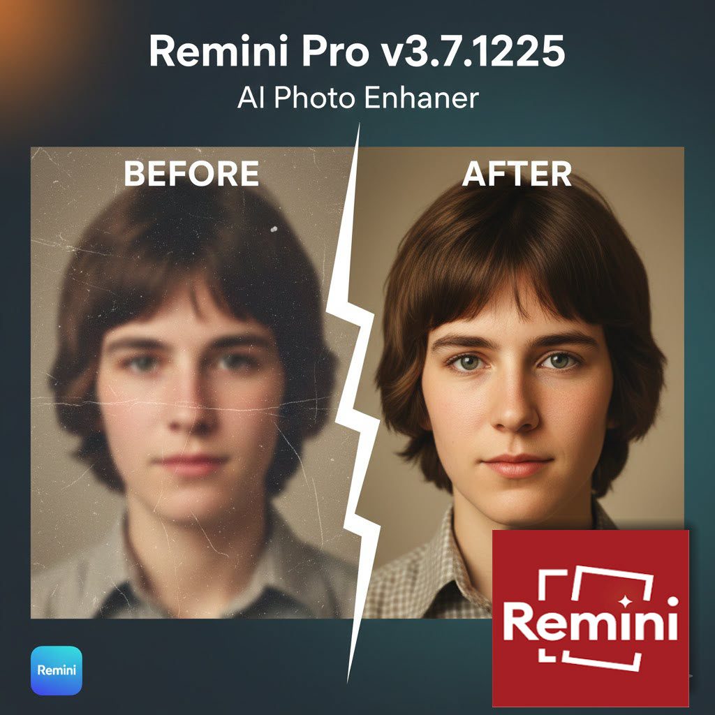 تحميل Remini Pro APK v3.7.1225 | النسخة المدفوعة لتوضيح الصور القديمة والمهتزة