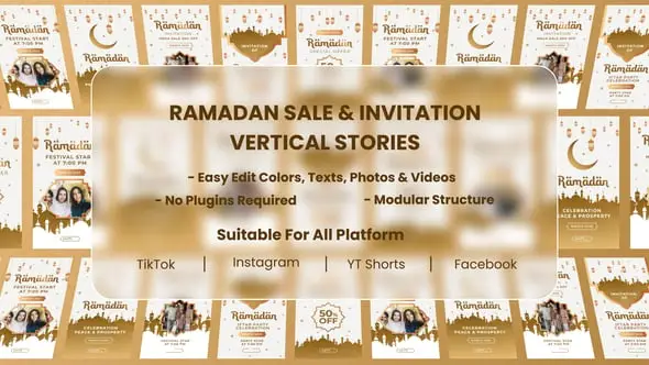 Videohive - Ramadan Sale And Invitation Stories Pack - 61801796