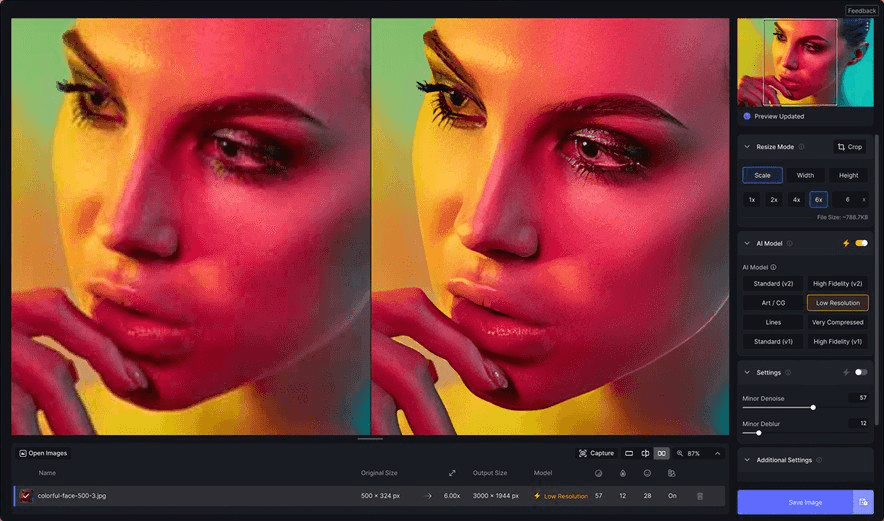 تحميل برنامج Topaz Gigapixel PRO 1.1.2 أفضل برنامج لتكبير الصور بنسبة تصل إلى 600% 9 مسودة تلقائية