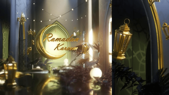 Videohive - Golden Abstract Ramadan Kareem Elegant Islamic Opener - 61756128