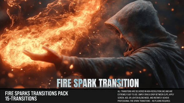 Videohive Fire Sparks Transitions Pack For FCPX 61680160