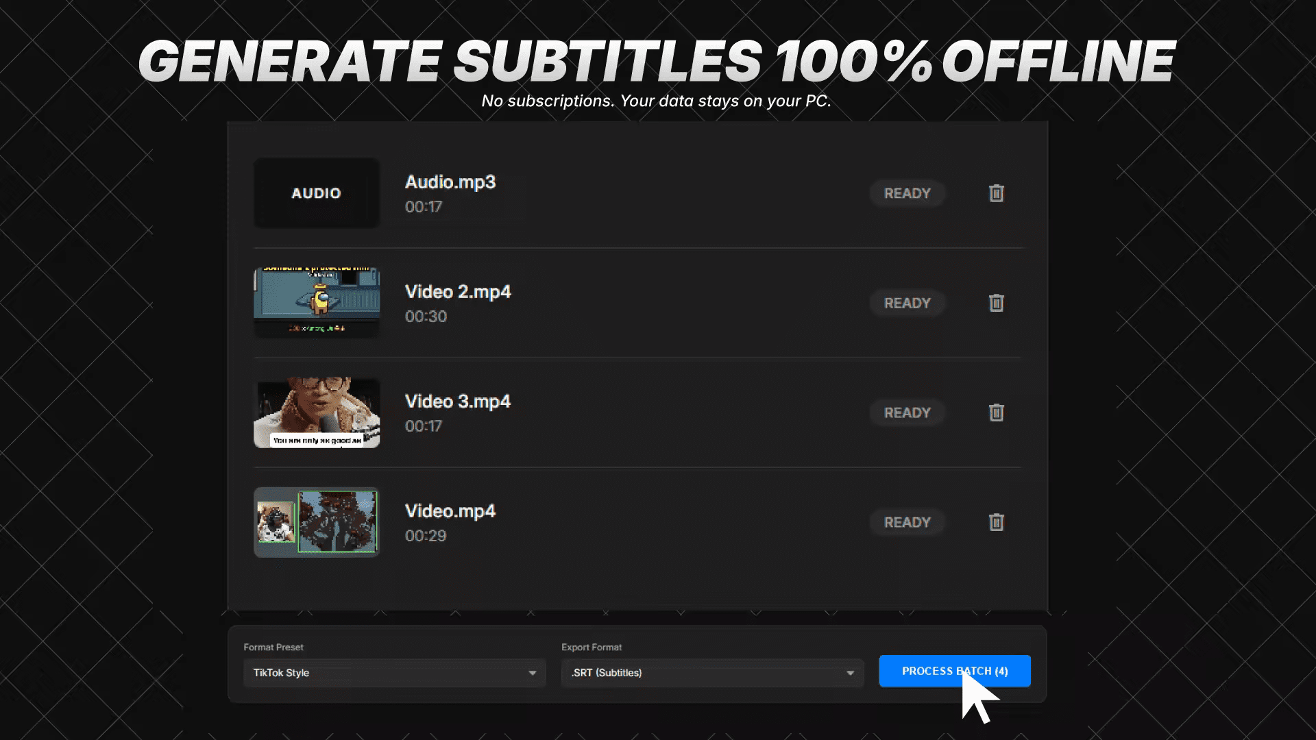 تحميل AI Video SRT v1.1.1 كامل - توليد ترجمة الفيديو بالذكاء الاصطناعي