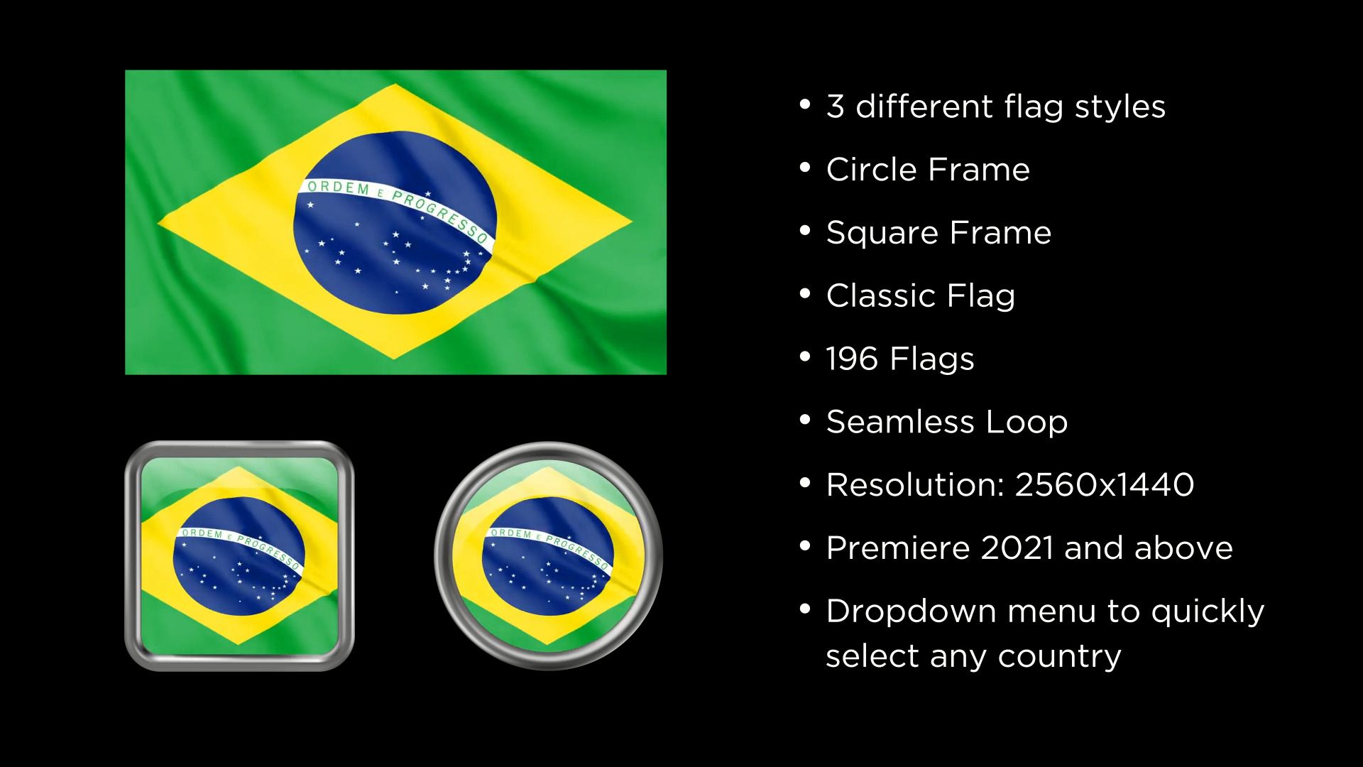 Videohive - World Flags Loop – 3 Styles | MOGRT - 62124375