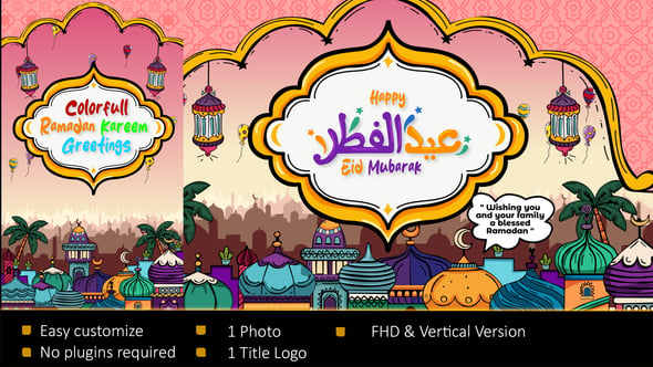 Videohive Colorful Ramadan Kareem Greetings 62226523