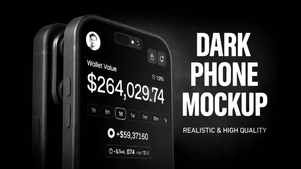 Videohive Dark Phone Mockup | Mobile App Presentation 62282755