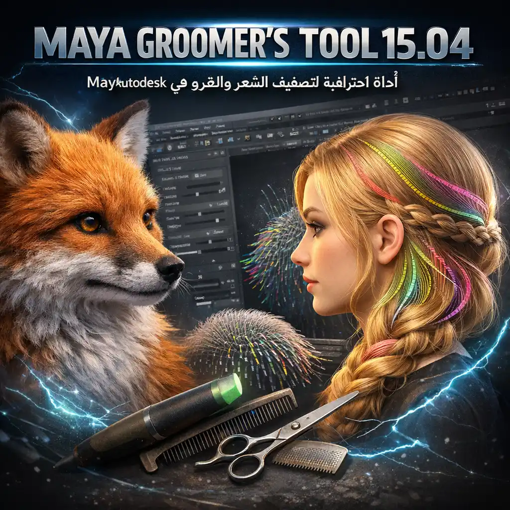 Maya Groomer’s Tool 15.04 – أداة احترافية لتصفيف الشعر والفرو في Autodesk Maya