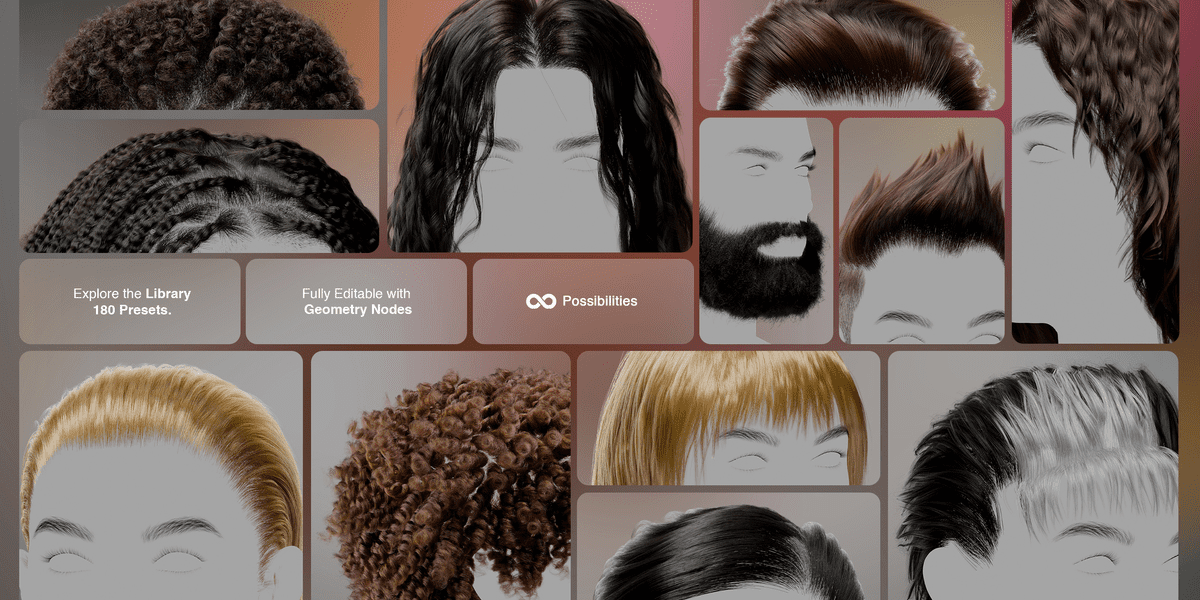 تحميل مكتبة SuperHive Global Hair | أضخم مجموعة شعر ثلاثي الأبعاد (3D Hair) واقعي للشخصيات