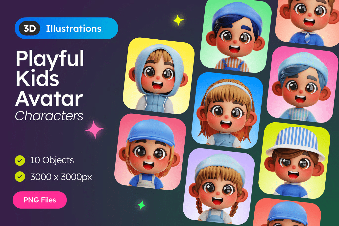 تحميل 3D Playful Kids Avatar | شخصيات افتراضية ثلاثية الأبعاد للأطفال بجودة عالية لتصاميم الويب والتطبيقات 2026