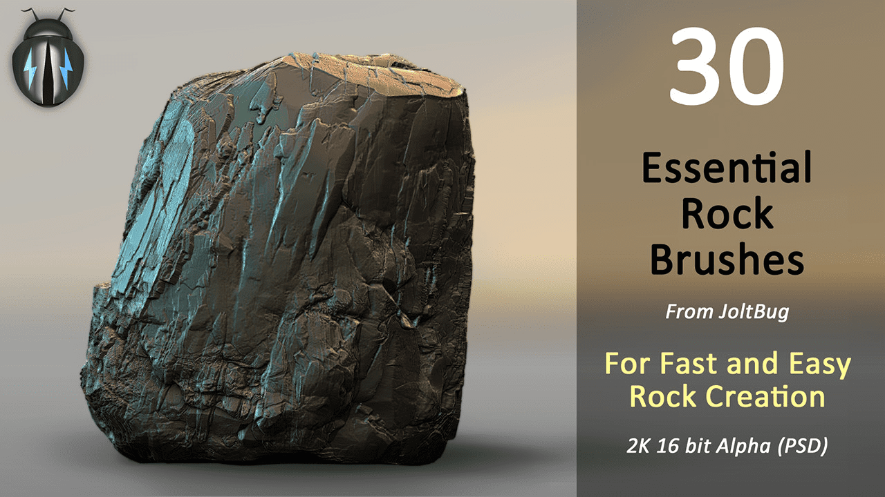 Essential Rock Brushes Vol.1 – أفضل فراشي صخور احترافية لتصميم البيئات الطبيعية