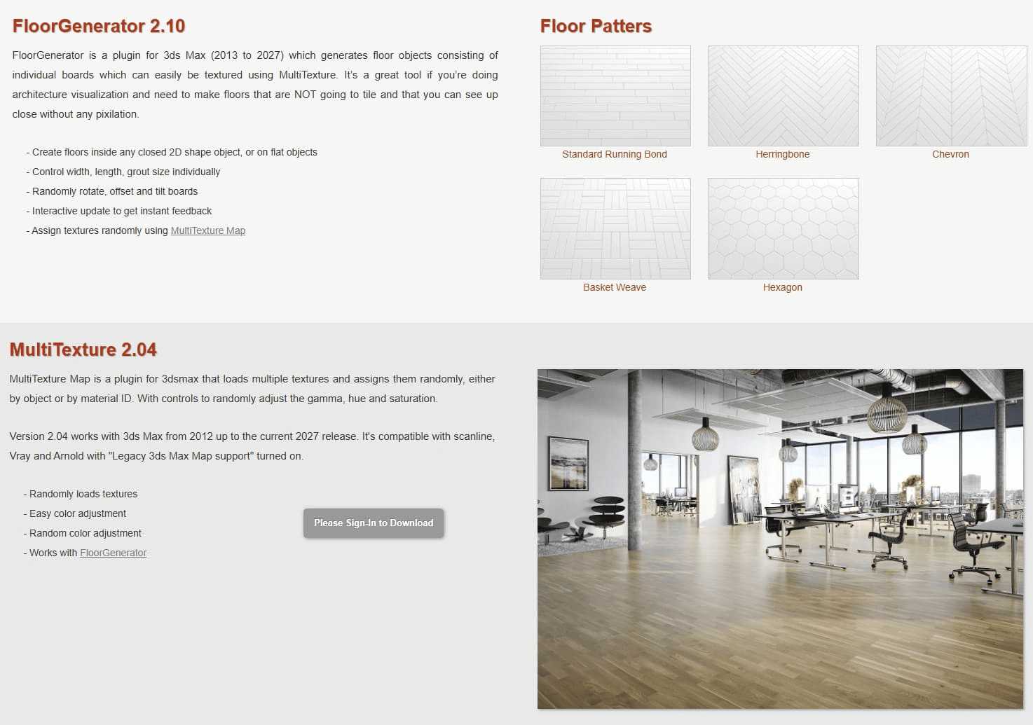 FloorGenerator 2.10 & MultiTexture 3ds Max upto 2027
