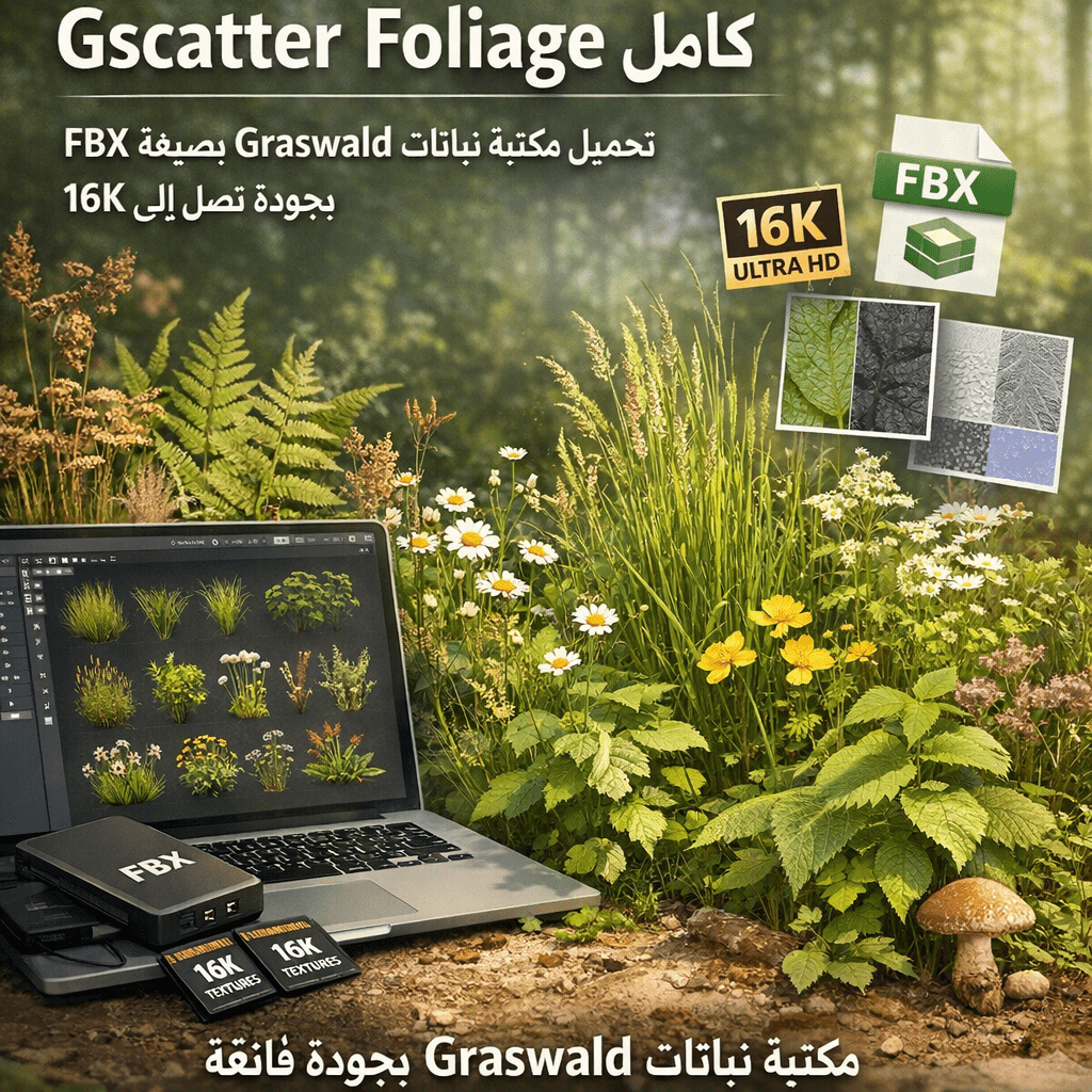 أرشيف أصول Gscatter Foliage كامل | تحميل مكتبة نباتات Graswald بصيغة FBX بجودة تصل إلى 16K 11 أرشيف أصول Gscatter Foliage كامل | تحميل مكتبة نباتات Graswald بصيغة FBX بجودة تصل إلى 16K