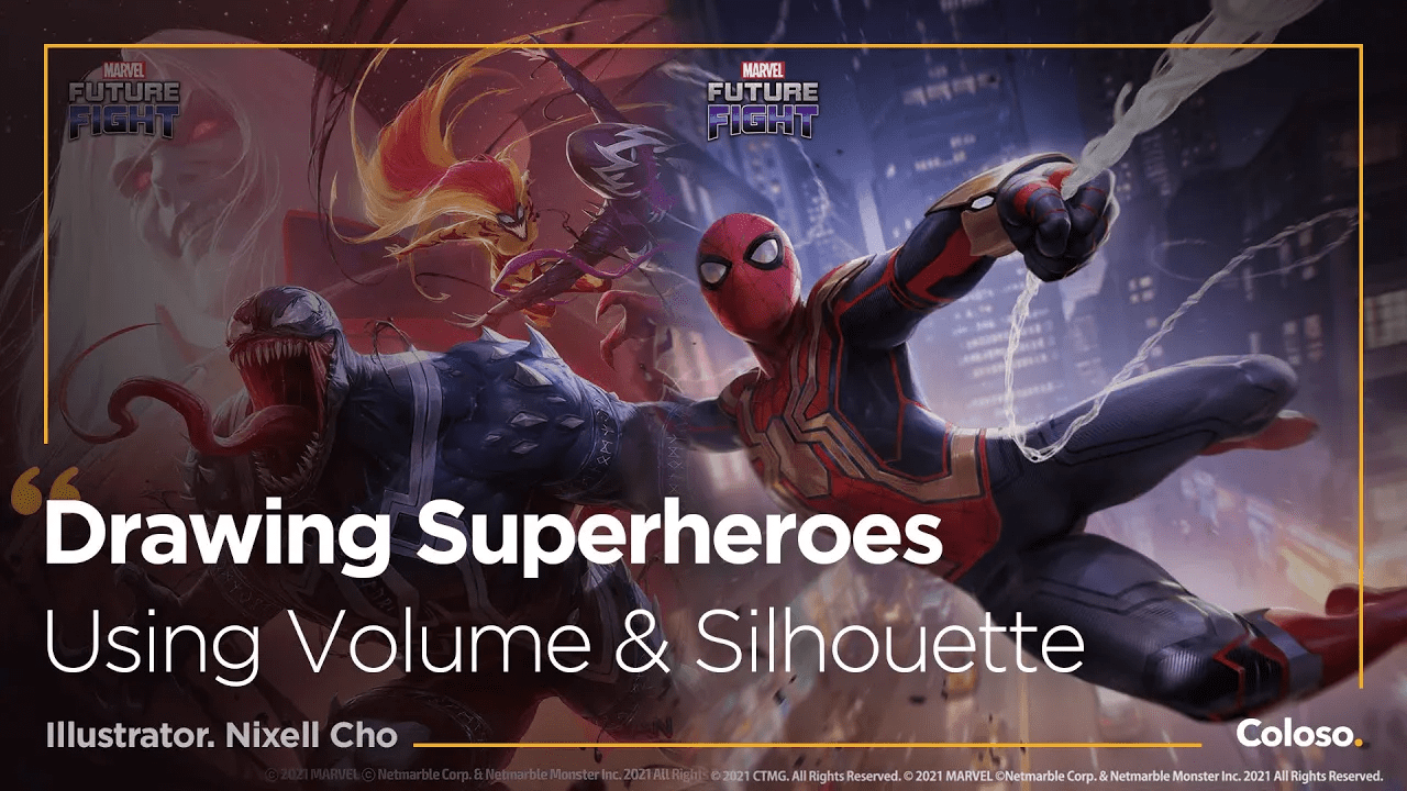 Coloso Drawing Superheroes Using Volume and Silhouette 17 مسودة تلقائية