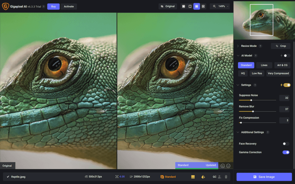 تحميل Topaz Gigapixel Pro 1.3.0: الذكاء الاصطناعي يعيد تعريف تكبير الصور بدقة فائقة 17 تحميل Topaz Gigapixel Pro 1.3.0: الذكاء الاصطناعي يعيد تعريف تكبير الصور بدقة فائقة