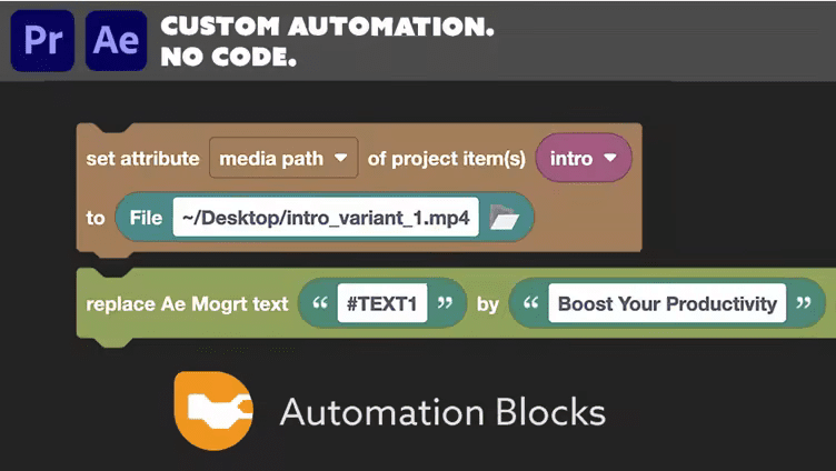 ضاعف سرعتك في المونتاج: تحميل Automation Blocks لبرنامج Premiere Pro v1.1.013 كاملة