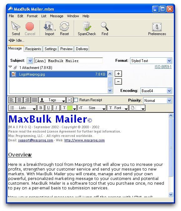 تحميل MaxBulk Mailer Pro 8.9 برنامج  ارسال الرسائل الجماعية  كامل مجاناً