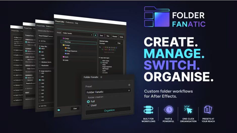 Free Download Aescripts Folder Fanatic v1.0.0 (WiN/MAC)