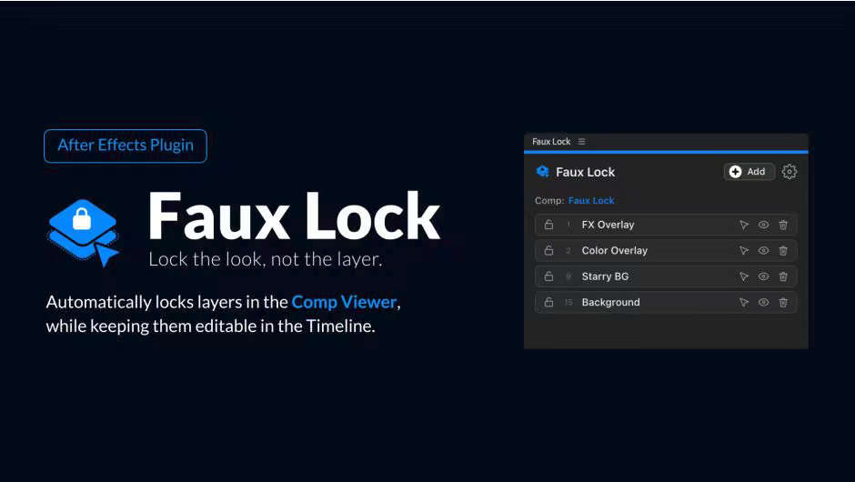 Free Download Aescripts Faux Lock v1.0.0 (WiN/MAC)