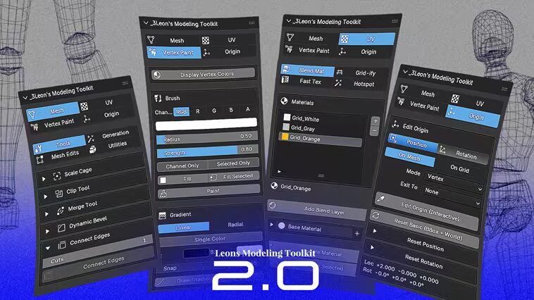 Gumroad - Blender Addon - Leons Modeling Toolkit v2.0 1 Gumroad - Blender Addon - Leons Modeling Toolkit v2.0
