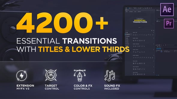 Videohive Transitions V4.1 20139771 - Project & Script for After Effects