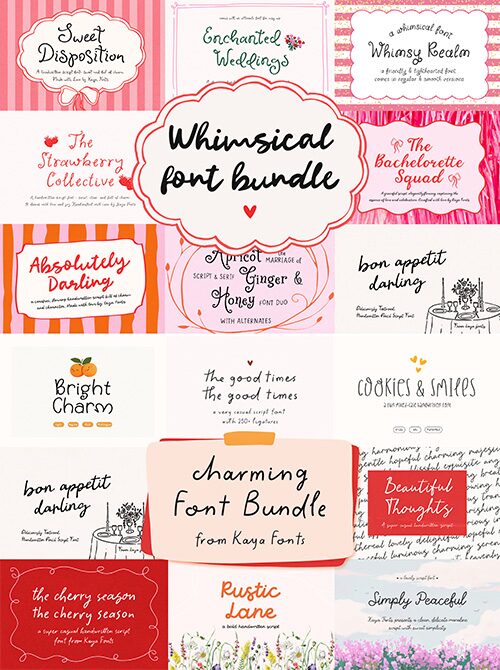 تحميل حزمة الخطوط اليدوية Whimsical Charming Handwriting Fonts