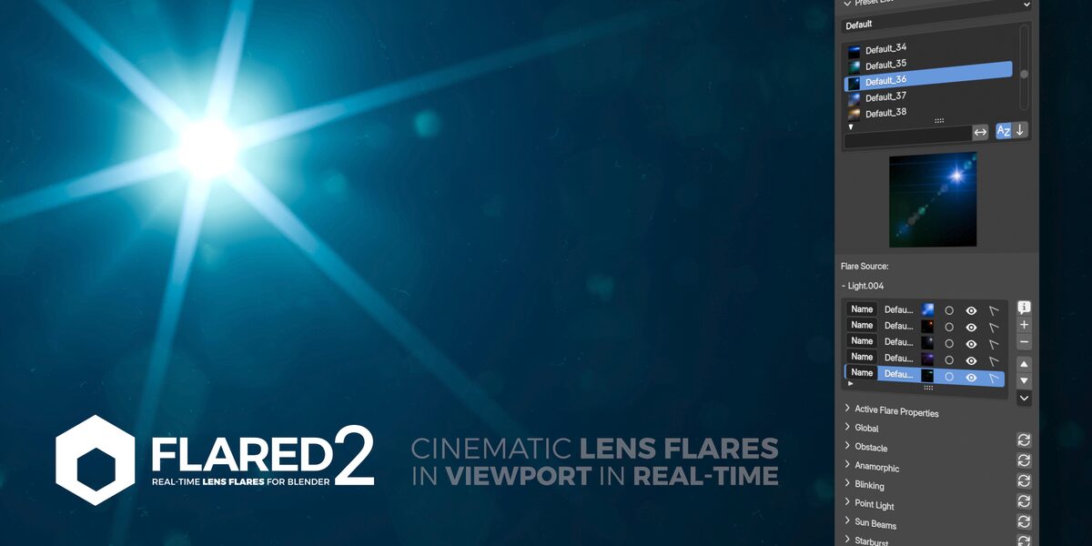 Flared2 - Cinematic Lens Flares In Real-Time v1.1.7 for Blender 7 Flared2 - Cinematic Lens Flares In Real-Time v1.1.7 for Blender