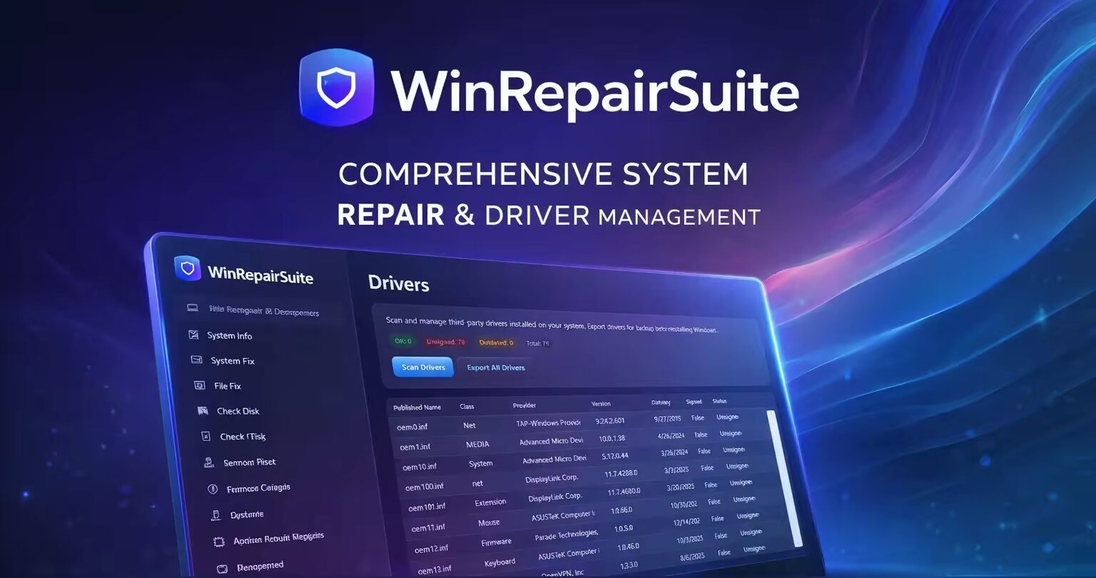 الحل الشامل لمشاكل النظام: مراجعة برنامج WinRepairSuite 1.0.3 لإصلاح وصيانة Windows