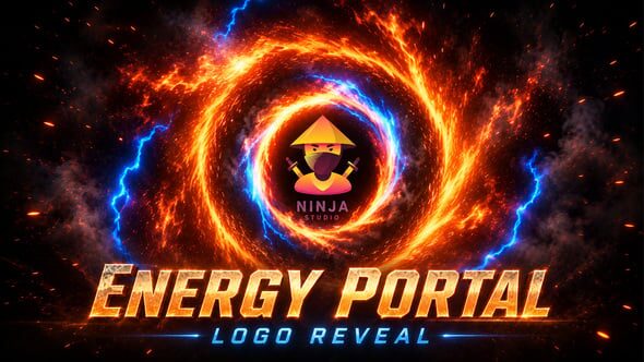 Energy Portal Fire Logo Revael - 64115323