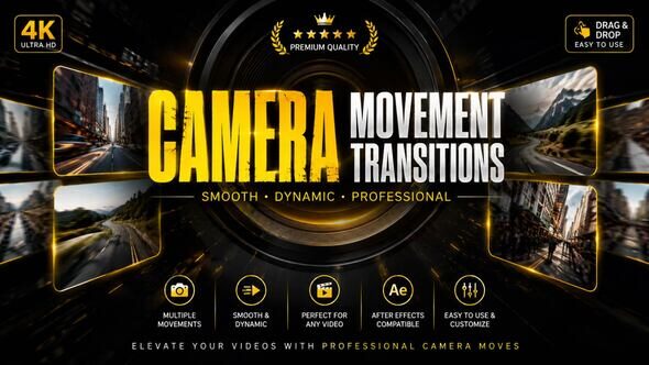 Videohive Camera Movement Transitions Horizontal & Vertical - 64408198