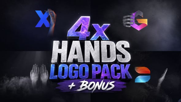 Videohive - 4x Hands Logo Pack - 64180249 - Project for After Effects