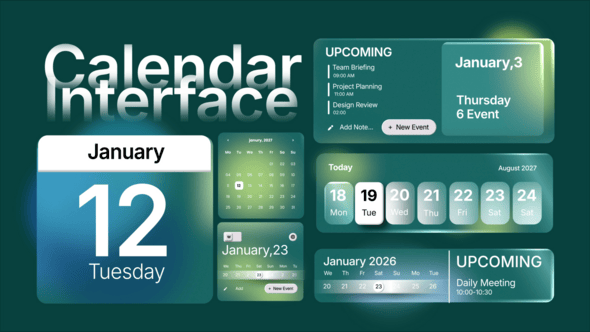 Videohive Modern Calendar Interface 64277543 - Project for After Effects