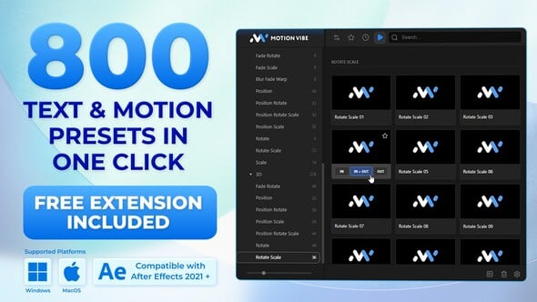 Motion and Text Presets Pack | Free Extension for After Effects Included 5 Motion and Text Presets Pack | Free Extension for After Effects Included