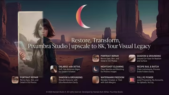 تحميل Pixumbra Studio 1.0.0 – أداة التصميم وصناعة المحتوى الرقمي