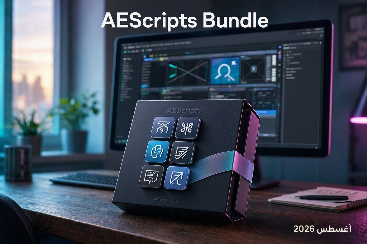 AEScripts Bundle 2 August 2026 – مجموعة إضافات After Effects الكاملة