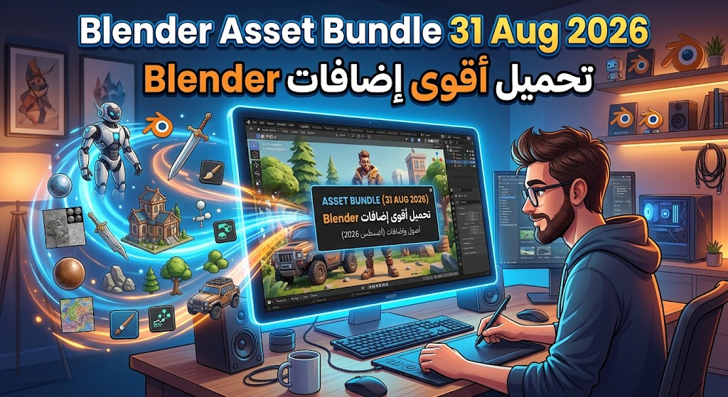 Blender Asset Bundle 31 Aug 2026 – تحميل أقوى إضافات Blender