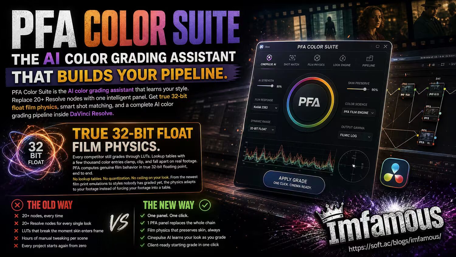 تحميل PFA ColorSuite v13.3.0 – إضافة تصحيح الألوان السينمائية لـ DaVinci Resolve 1 تحميل PFA ColorSuite v13.3.0 – إضافة تصحيح الألوان السينمائية لـ DaVinci Resolve