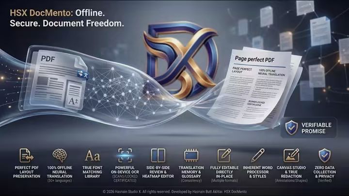 HSX DocMento 1.3.7 – محرر PDF وترجمة المستندات دون اتصال 6 HSX DocMento 1.3.7 – محرر PDF وترجمة المستندات دون اتصال