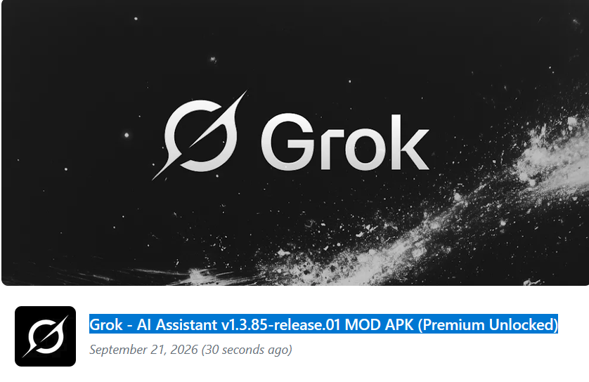 تحميل تطبيق Grok AI APK مهكر (جميع الميزات المدفوعة مفتوحة مجاناً)