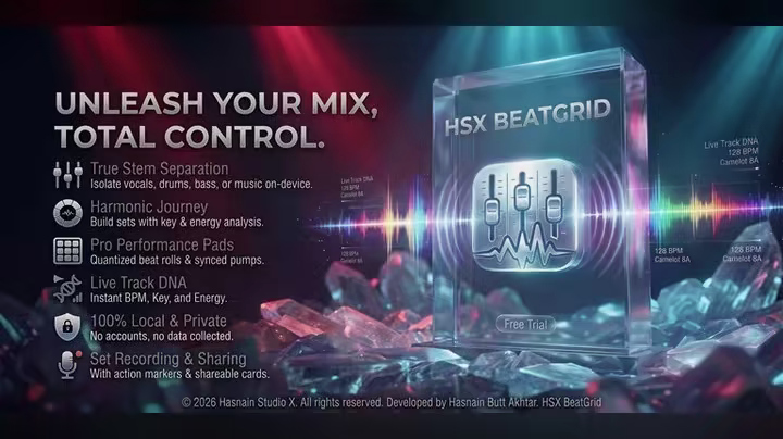HSX BeatGrid 1.0.6 – برنامج DJ ومزج الموسيقى محليًا على Windows